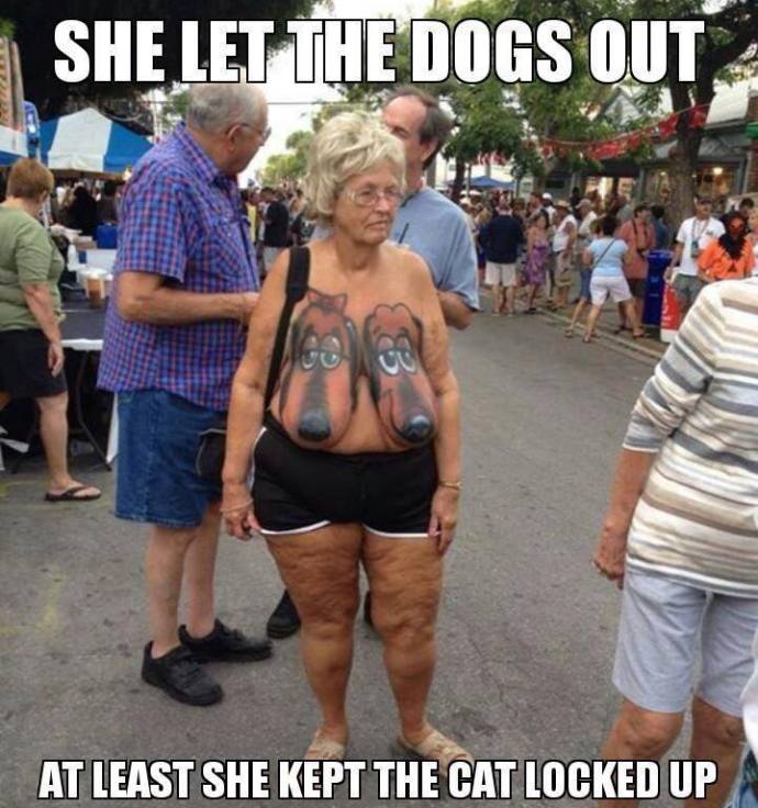 X SHE let the dogs out