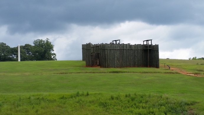 The National Park Service has recreated some of the pieces of the prison cap walls to give visitors an idea of what it looked like. 